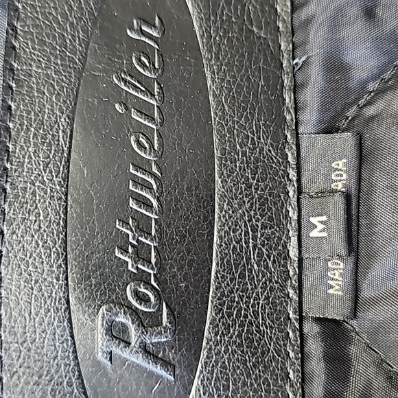 Rottweiler motercycl bomber 100 % leather wool mens MEDIUM jacket. EXC… - Picture 9 of 16